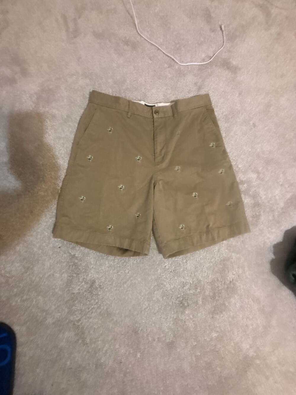 J.Crew Embroidered Chino Shorts Size 34 Khaki Floral